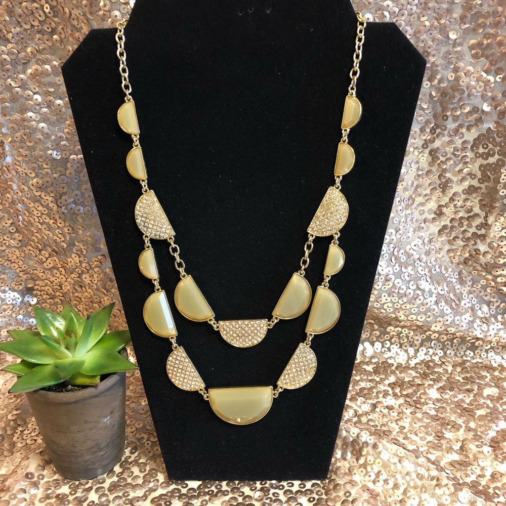 Gold with Stone and Rhinestones Studded Necklace